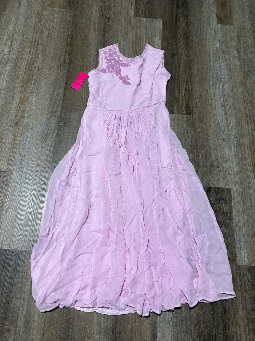Ethnic Indian Wear Light Pink Embroidered Girls Formal Gown
